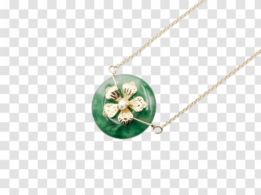 Emerald Necklace Jade Jewellery Gold - Flower Jewelry Transparent PNG