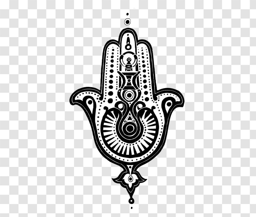 Hamsa Abziehtattoo Amulet Hand - Monochrome Photography - Pasley Transparent PNG