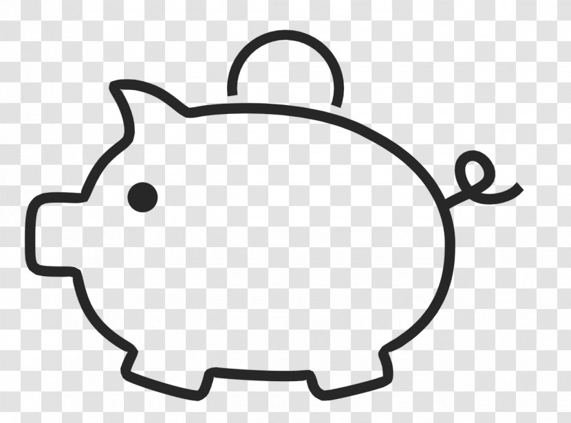 Piggy Bank Saving Finance Money - Black Transparent PNG