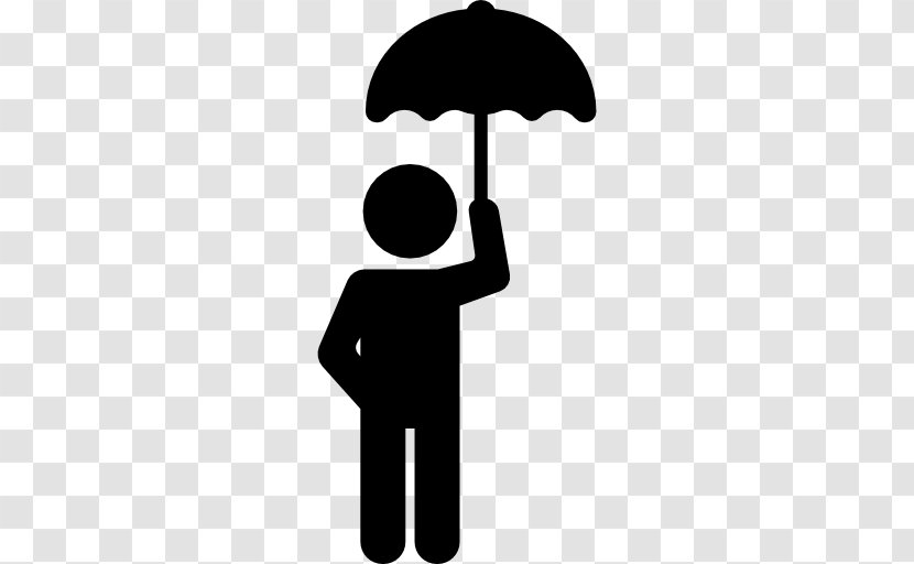 Umbrella Logo Clip Art - Black And White - Vector Man Transparent PNG