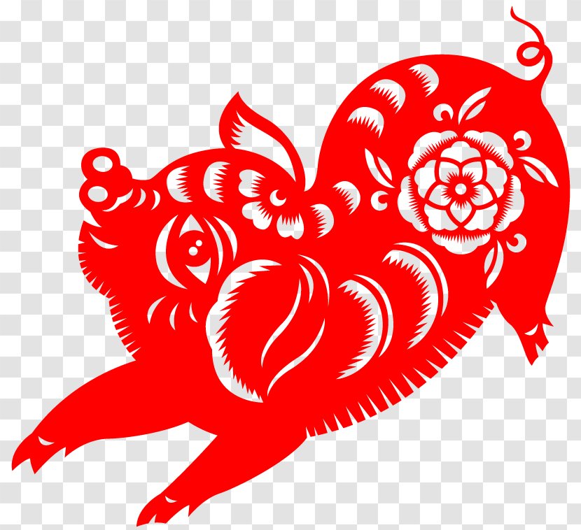 Chinese New Year Paper Cutting - Love - Valentines Day Transparent PNG