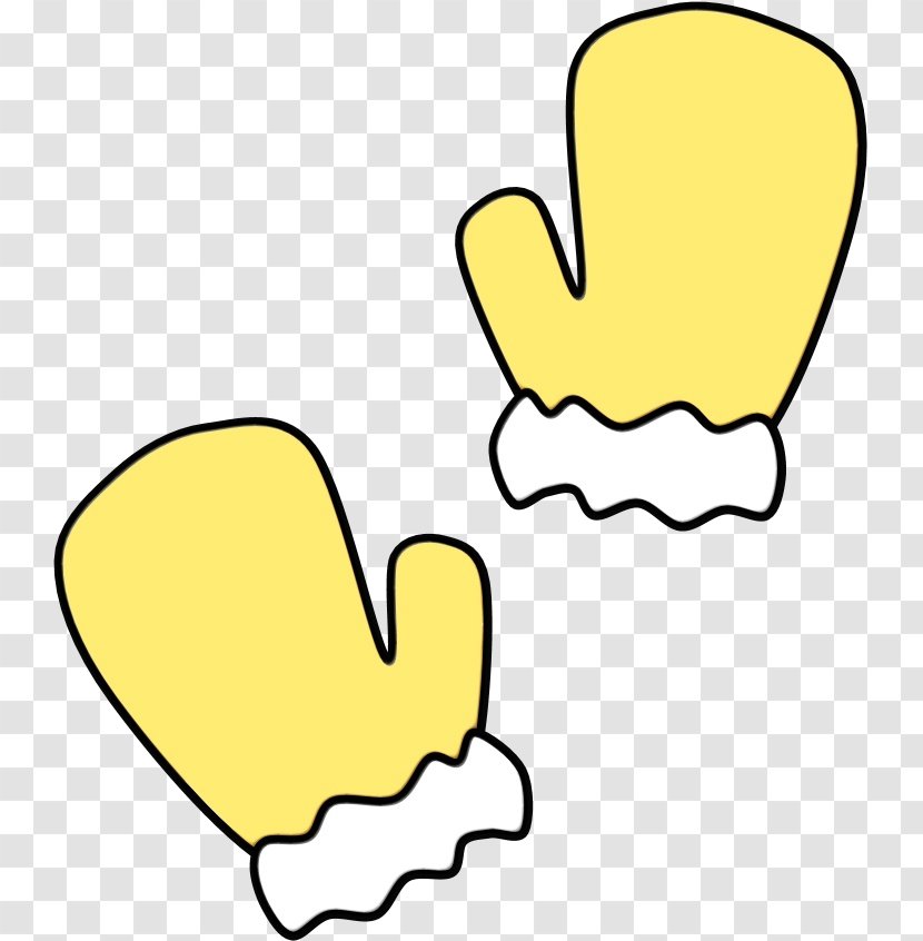 Yellow Line Clip Art Hand - Paint - Thumb Finger Transparent PNG