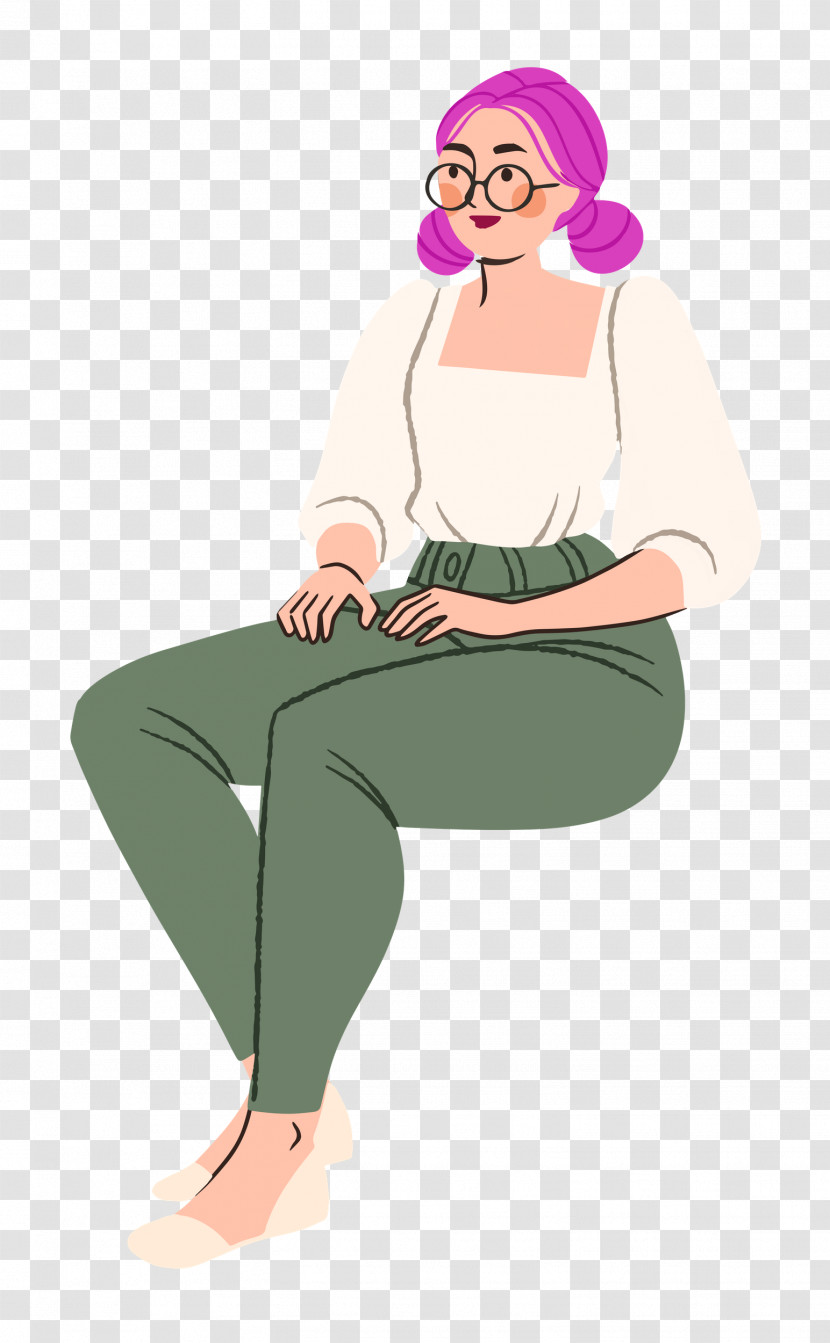 Sitting Girl Woman Transparent PNG