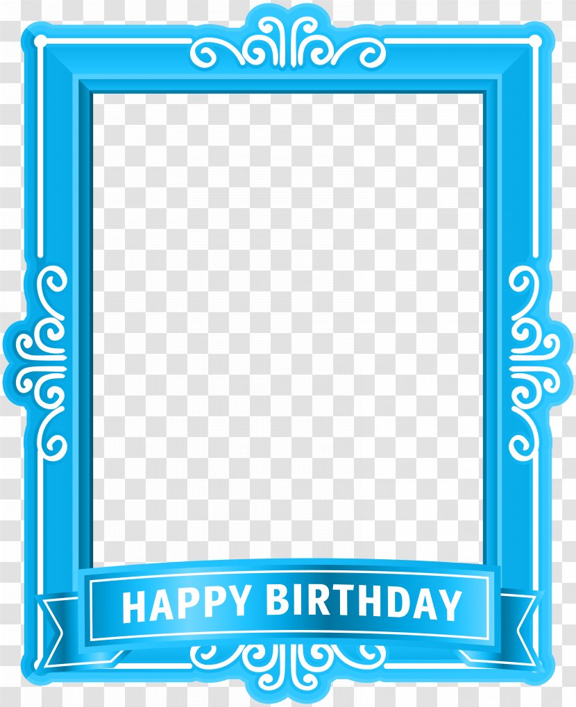 Birthday Cake Happy To You Clip Art - Frame Blue Transparent PNG