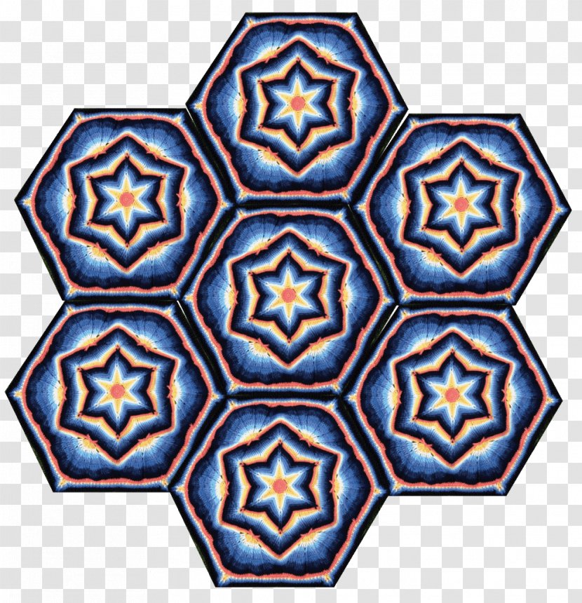Symmetry Kaleidoscope Cobalt Blue Line Pattern Transparent PNG