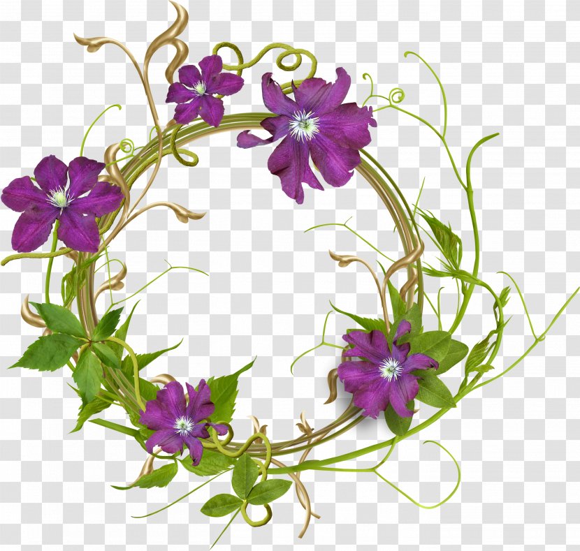 Floral Design Wreath Purple - Herbaceous Plant Transparent PNG