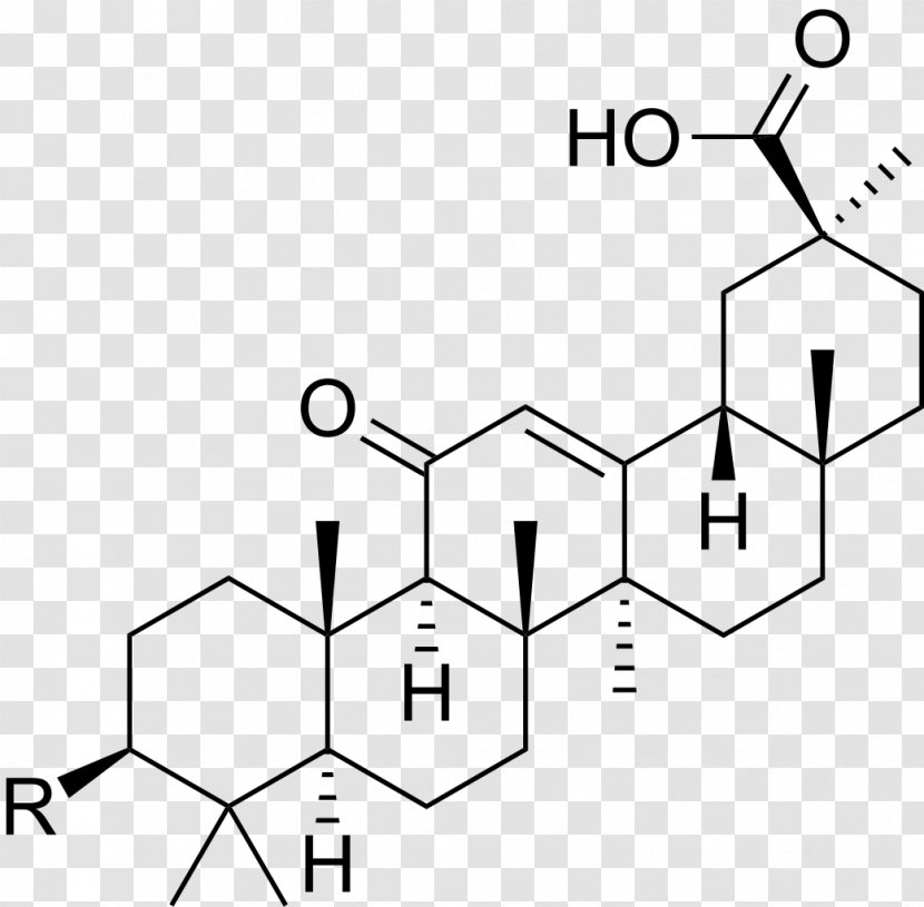 Enoxolone Glycyrrhizin Ursolic Acid Oleanolic Triterpene - Line Art Transparent PNG