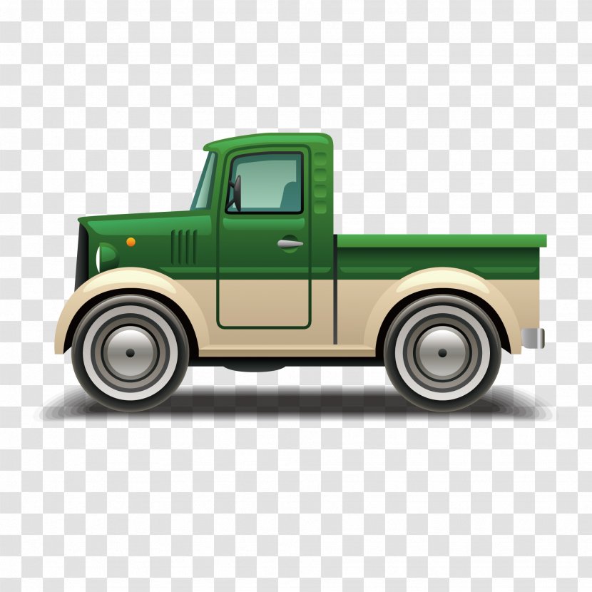 Car Van Pickup Truck - Vector Green Transparent PNG