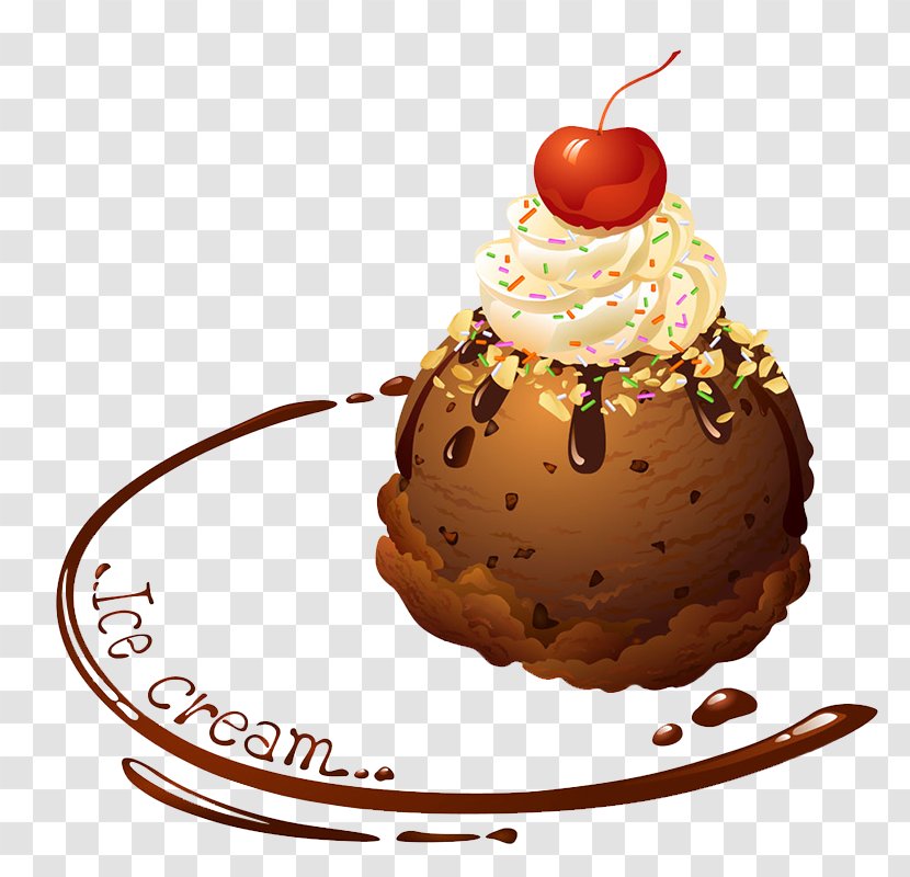 Ice Cream Cones Sundae Chocolate Cake - Crem Seller Transparent PNG