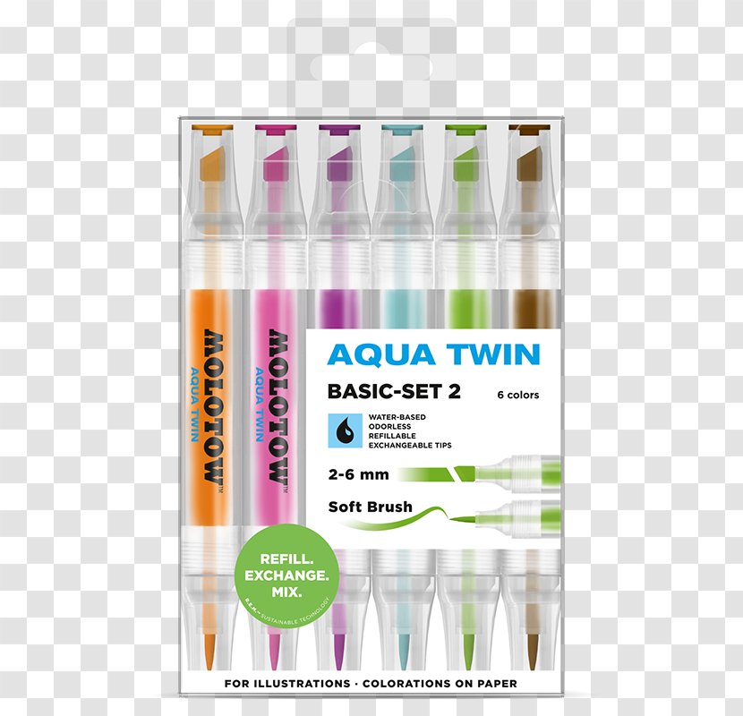 Marker Pen Copic Pens Color Liquid - Nib - Watercolor Aqua Transparent PNG
