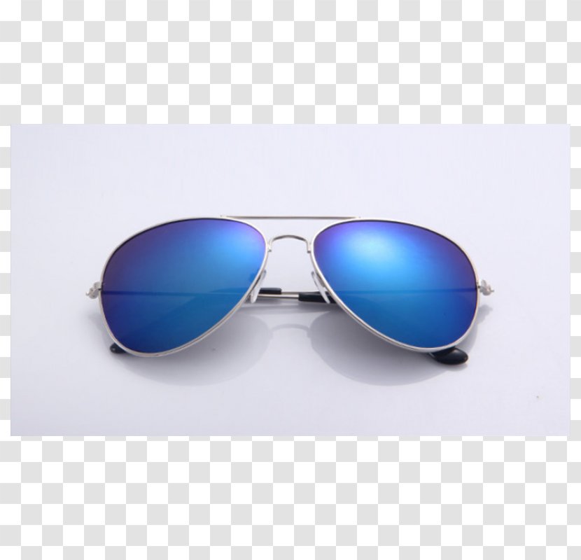 Goggles Aviator Sunglasses Blue - Mirrored Transparent PNG