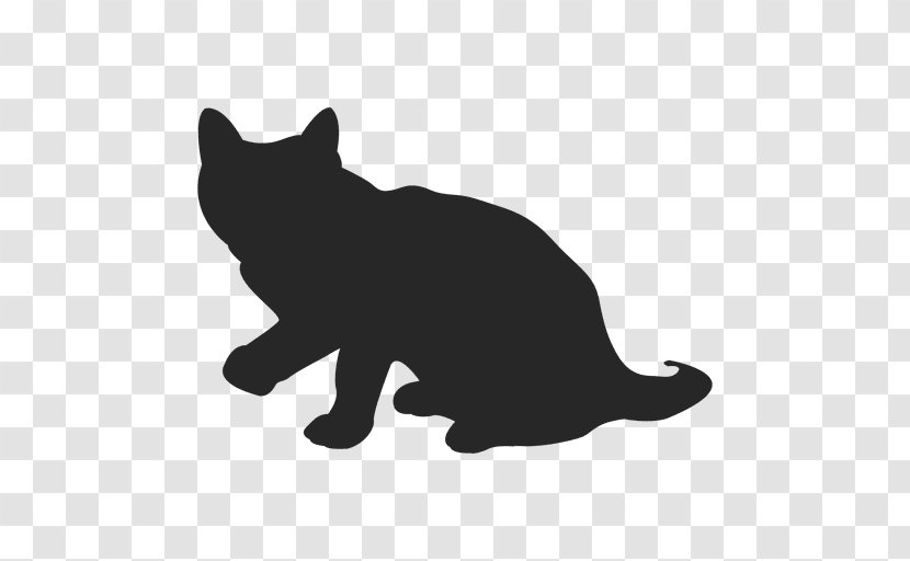Black Cat Silhouette Whiskers Clip Art - Like Mammal - The Sitting On Chair Transparent PNG