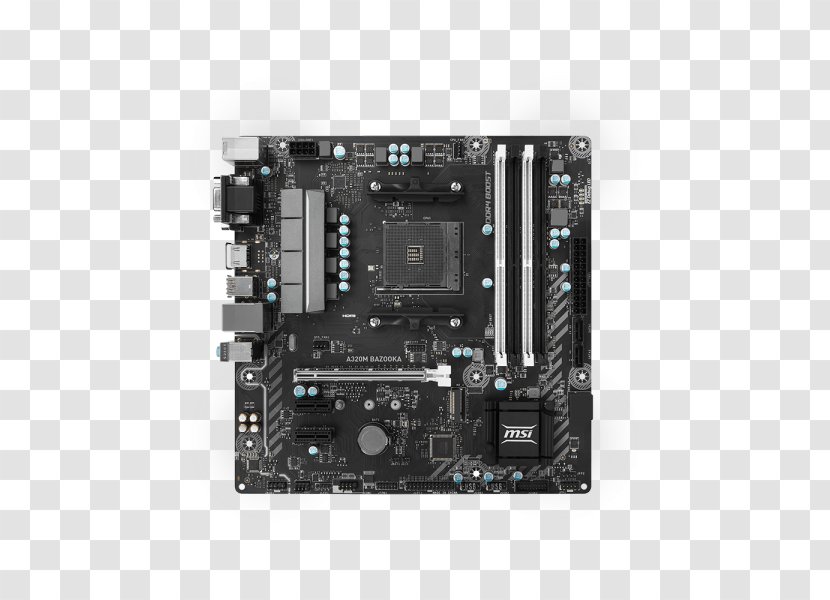 Socket AM4 MSI A320M AMD A320 Micro ATX Motherboards MicroATX - Computer Component - Hardware Transparent PNG