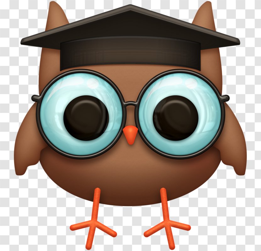 Owl Clip Art Graduation Ceremony Openclipart Image - Glasses Transparent PNG