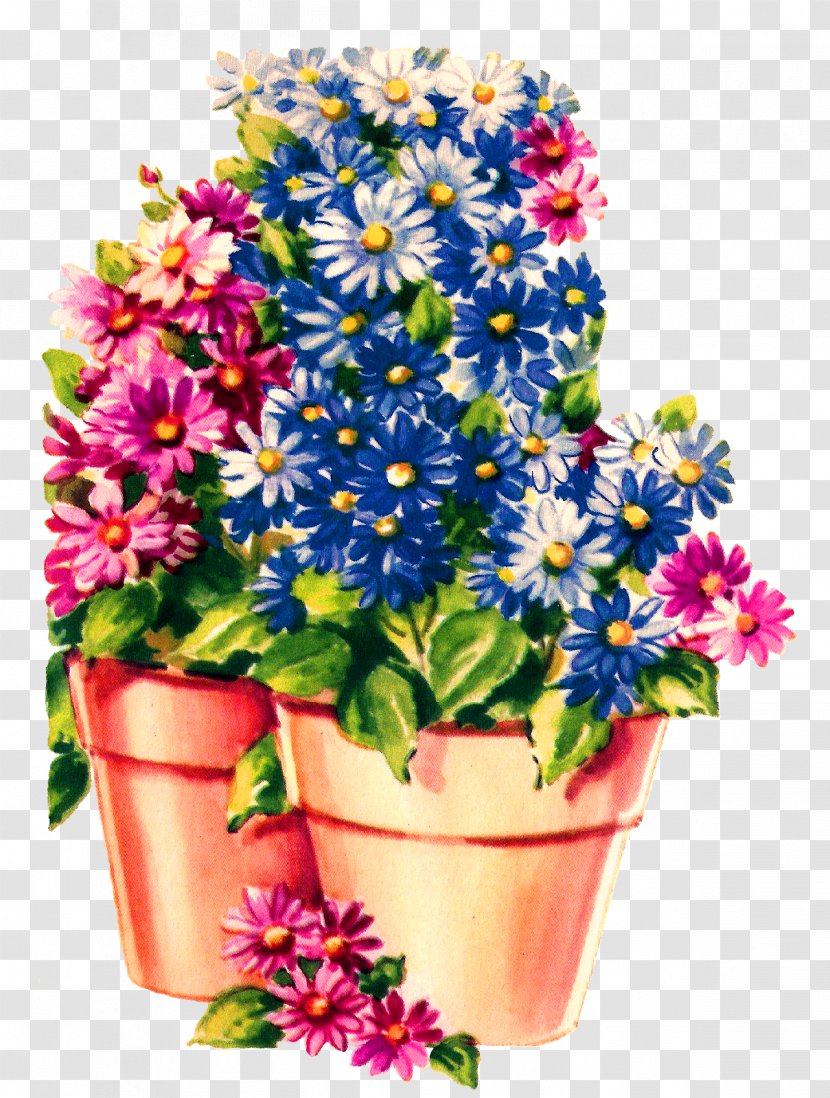 Flowerpot Common Daisy Clip Art - Violet - Flower Pot Transparent PNG