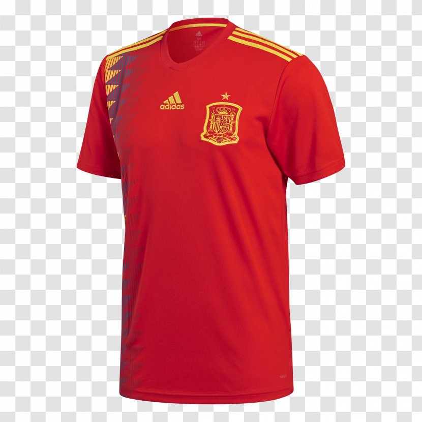 T-shirt Jersey Spain National Football Team Adidas - Sleeve - RUSSIA 2018 Transparent PNG