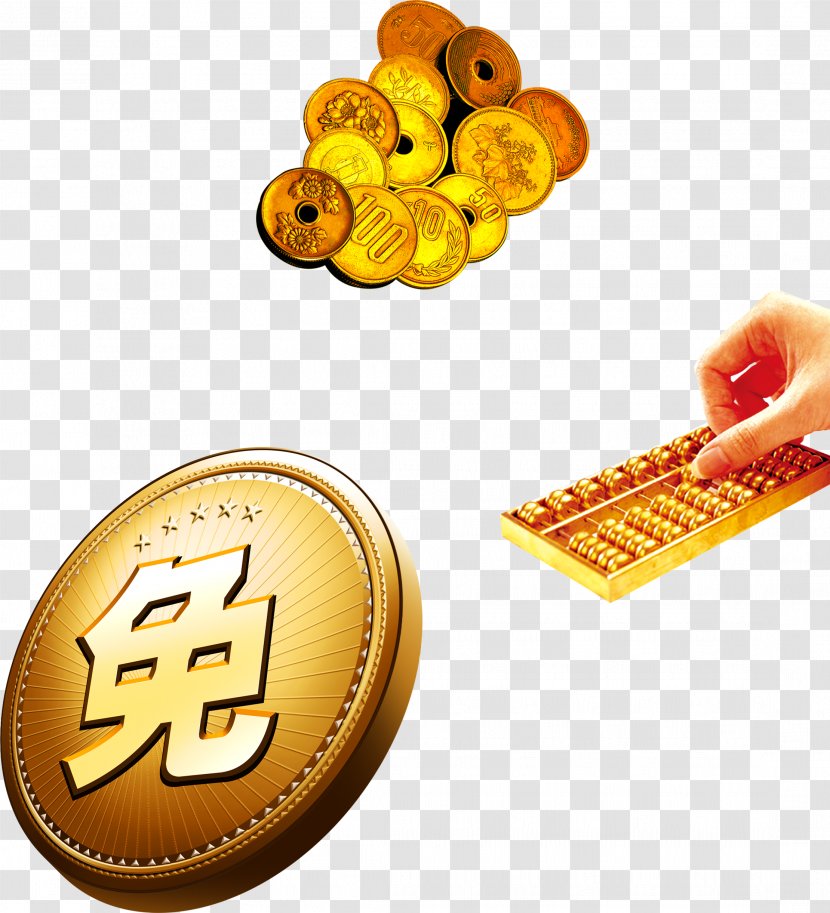 Abacus Gold Orange - Chemical Element - Golden Classical Coin Transparent PNG