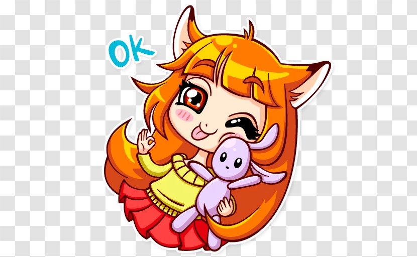 Clip Art Sticker Telegram Alice The Fox Text - Tree Transparent PNG