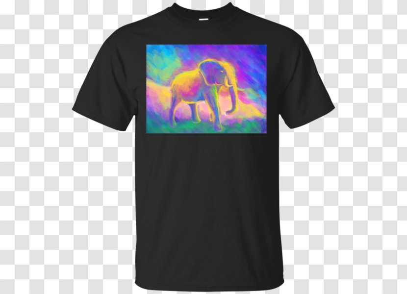 T-shirt Hoodie Gildan Activewear Sleeve - Active Shirt - Watercolor Elephant Transparent PNG