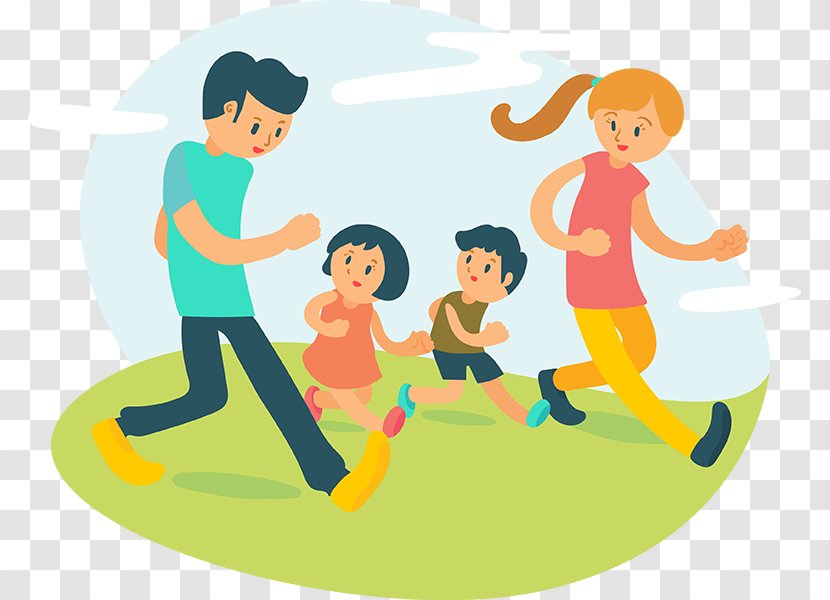 Cartoon Sharing Play Fun Playing With Kids - Running Child Transparent PNG