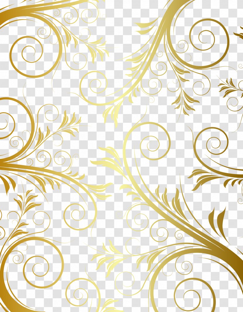 Floral Design Gold Pattern - Designer - European Border Transparent PNG