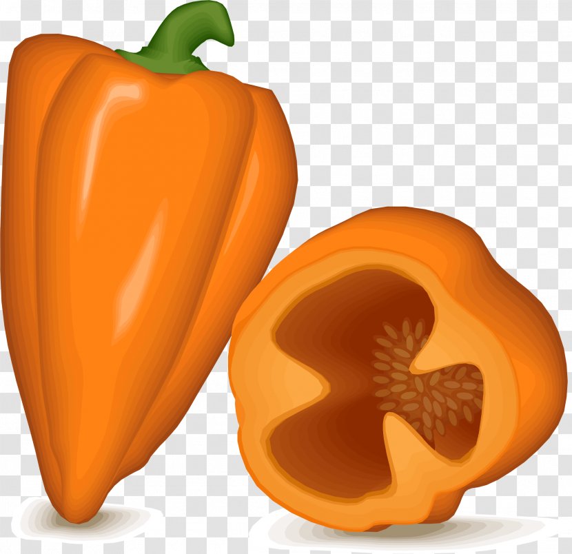 Habanero Chili Pepper Bell Clip Art - Food Group - Orange Fruit Transparent PNG