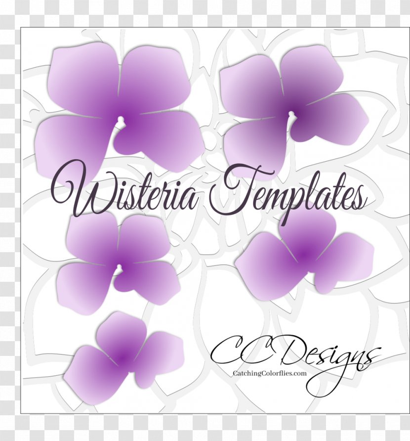 Paper Wisteria Petal Flower Pattern - Magenta Transparent PNG