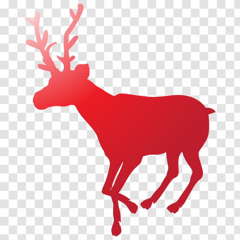 Reindeer Christmas Art Coyote - Red Transparent PNG