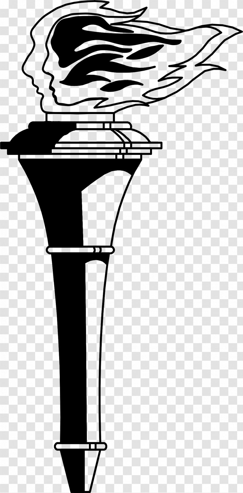 Line Art Torch Clip - Black And White Transparent PNG