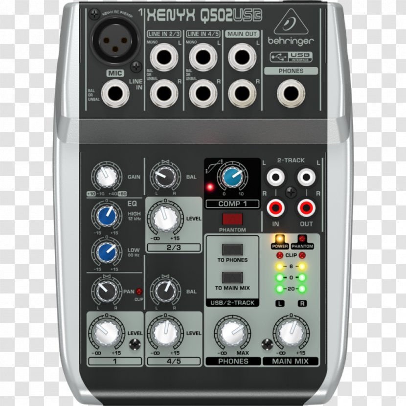 Behringer Xenyx Q502USB Microphone Audio Mixers Mixer - Heart Transparent PNG
