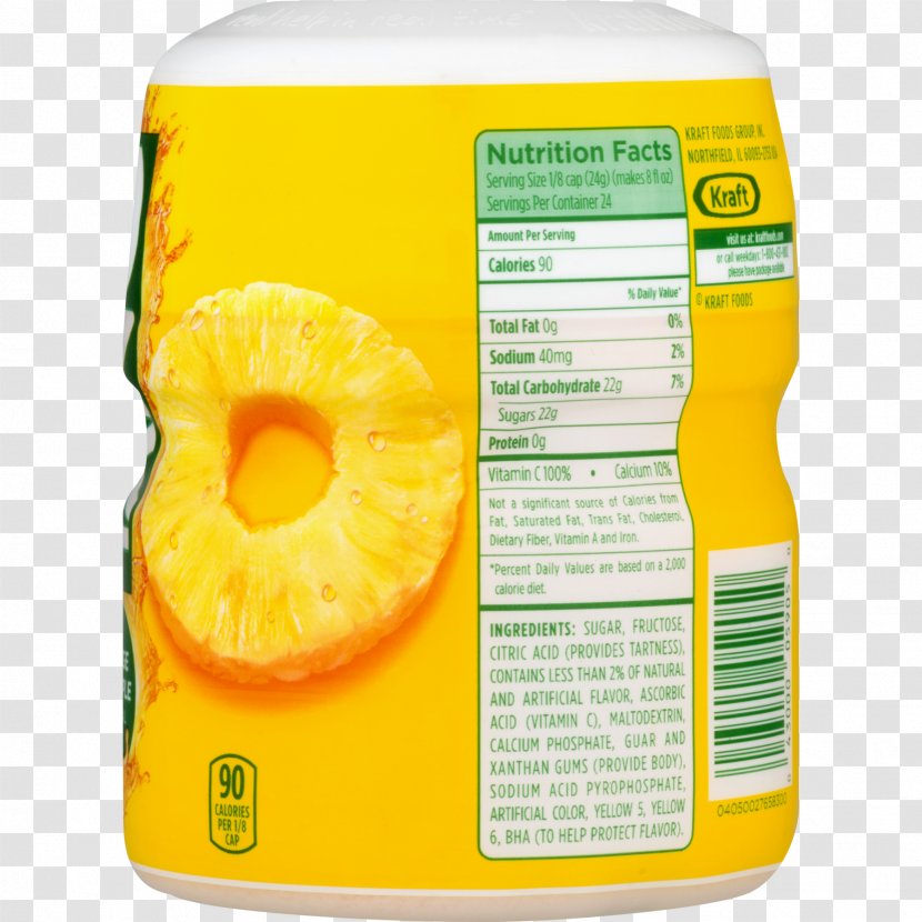 Orange Drink Mix Tang - Yellow - Pineapple Transparent PNG