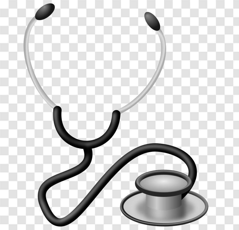 Stethoscope Clip Art - Black And White - Stetoskop Transparent PNG