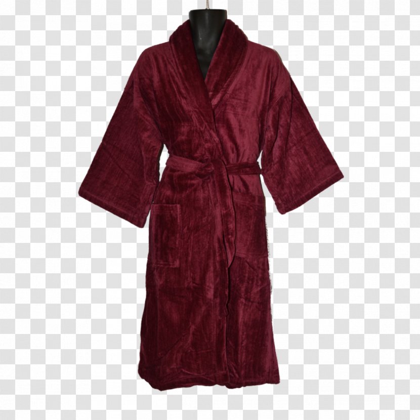 Robe Dress Velvet Sleeve Maroon - Black Shawl Transparent PNG