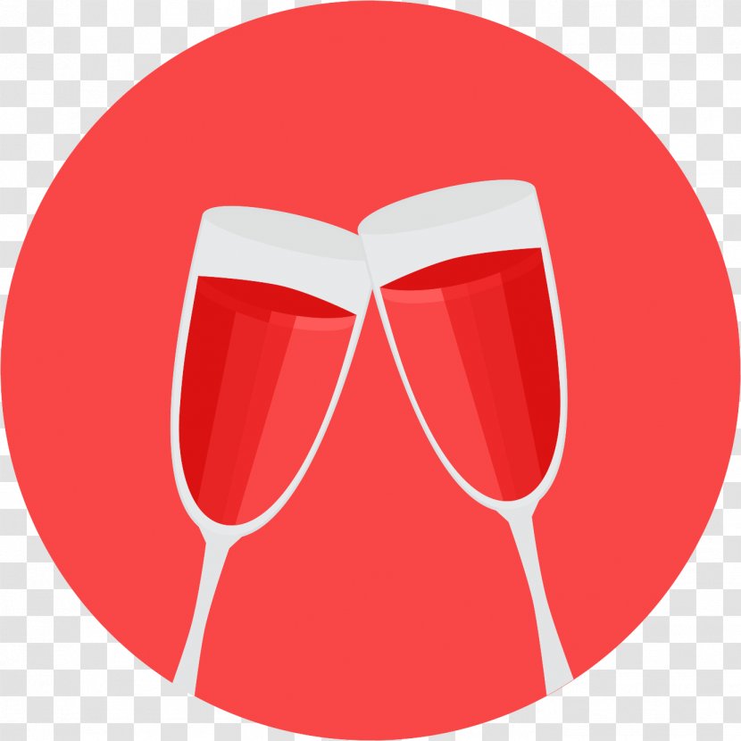 Wine Champagne Toast Breakfast Icon - Stemware - Valentine's Day Romantic Transparent PNG