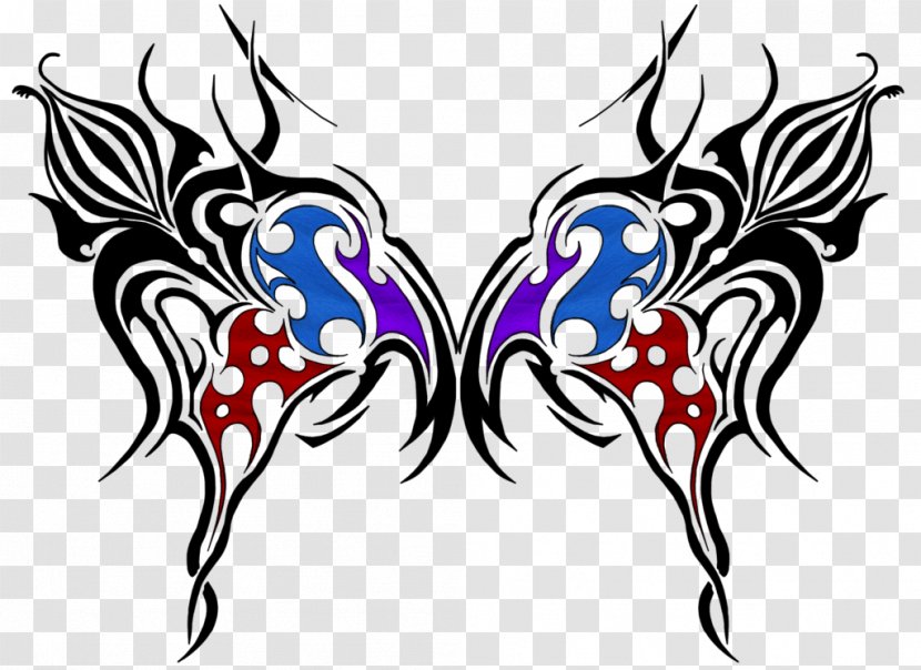 Butterfly Drawing Clip Art - Flower - Tribal Designs Transparent PNG