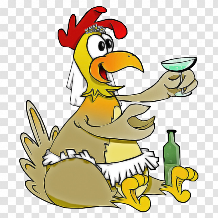 Cartoon Chicken Rooster Yellow Bird Transparent PNG