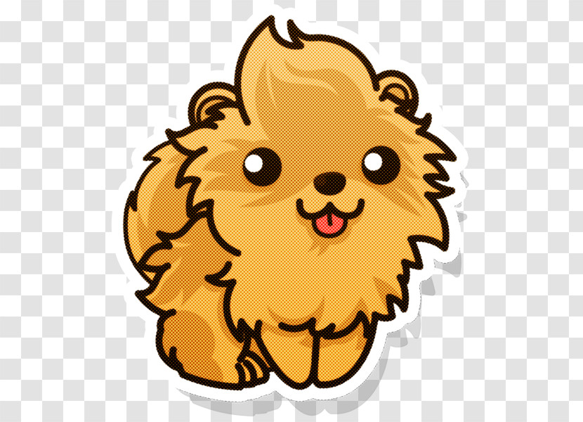 Cartoon Pomeranian Yellow Dog Snout Transparent PNG