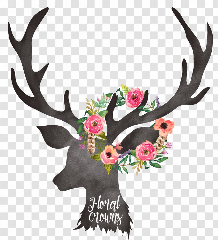 Deer Antler Floral Design - Art - Antlers Transparent PNG