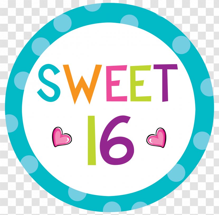 Sweet Sixteen Birthday Cake Party Clip Art - 16 Transparent PNG