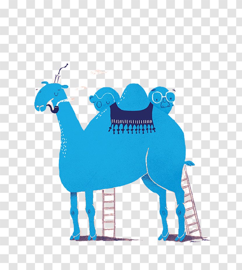 Camel Het ABC Van Gaston Durnez Desert Illustration - Blue - Cartoon Transparent PNG