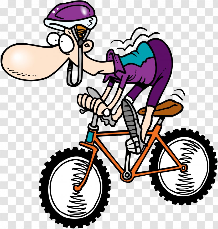 Cycling Cartoon Humour Bicycle Clip Art - Wheel Transparent PNG