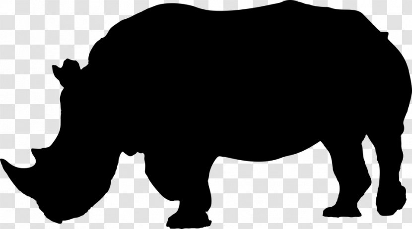Black Rhinoceros Hippopotamus Clip Art - White Transparent PNG