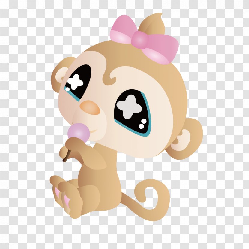 Cartoon Cuteness Funny Animal Clip Art - Stay Meng Cute Monkey Transparent PNG