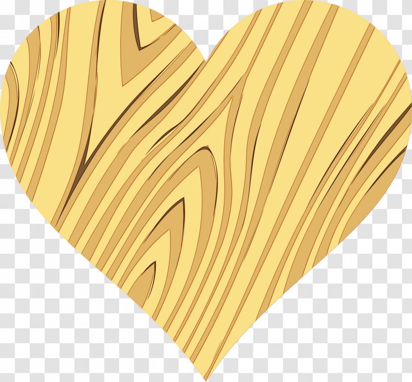 Wood Heart - Beige Yellow Transparent PNG