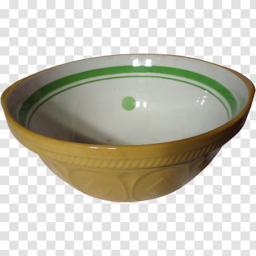Yellowware Bowl Green Dot Corporation Ceramic - Glaze Transparent PNG
