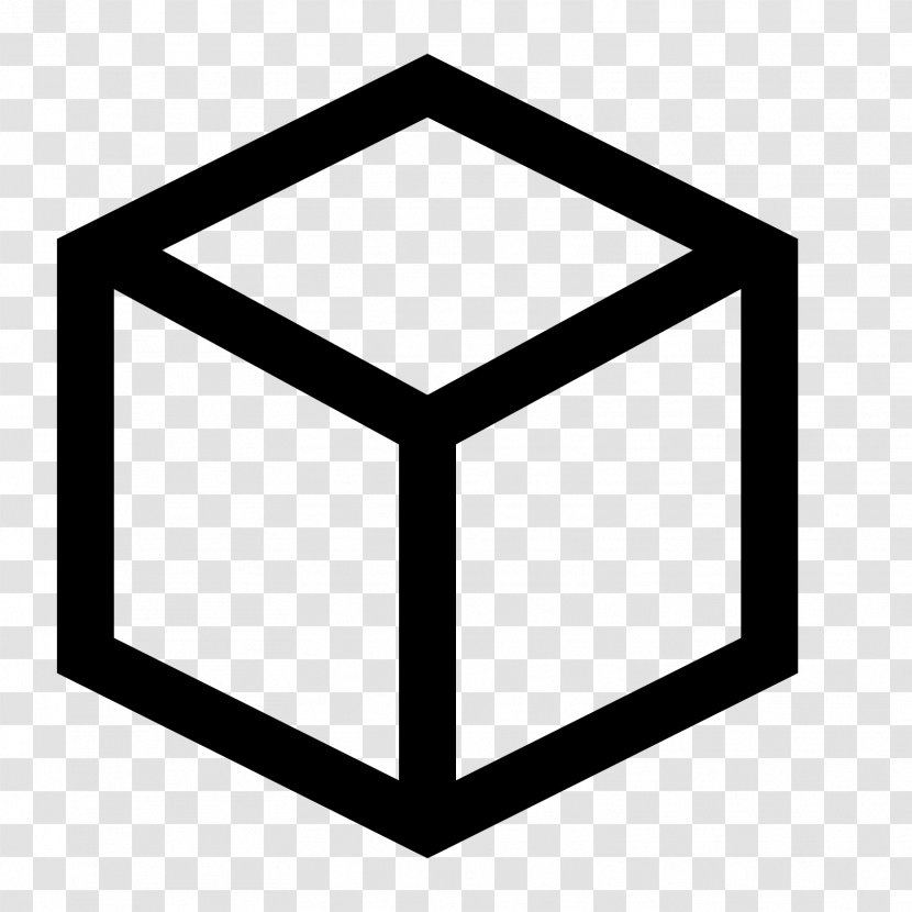 Cube Symbol - Monochrome Transparent PNG