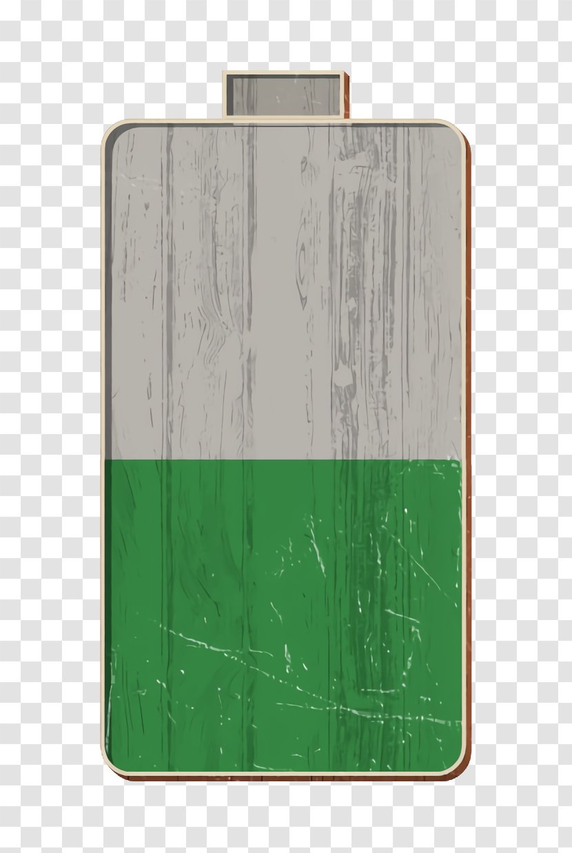 Essential Icon Battery - Green - Rectangle Wood Transparent PNG