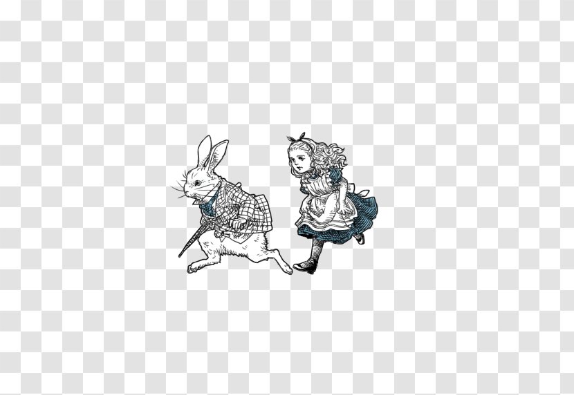 Alices Adventures In Wonderland White Rabbit Cartoon - Meng Version Of Alice Transparent PNG