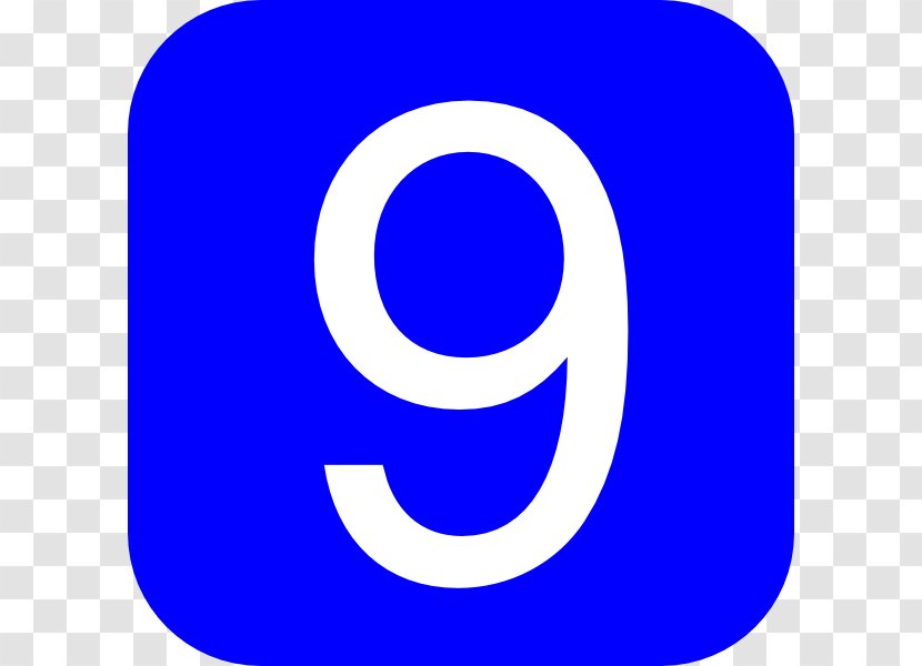 Number Free Content Clip Art - Blue - Nine Cliparts Transparent PNG