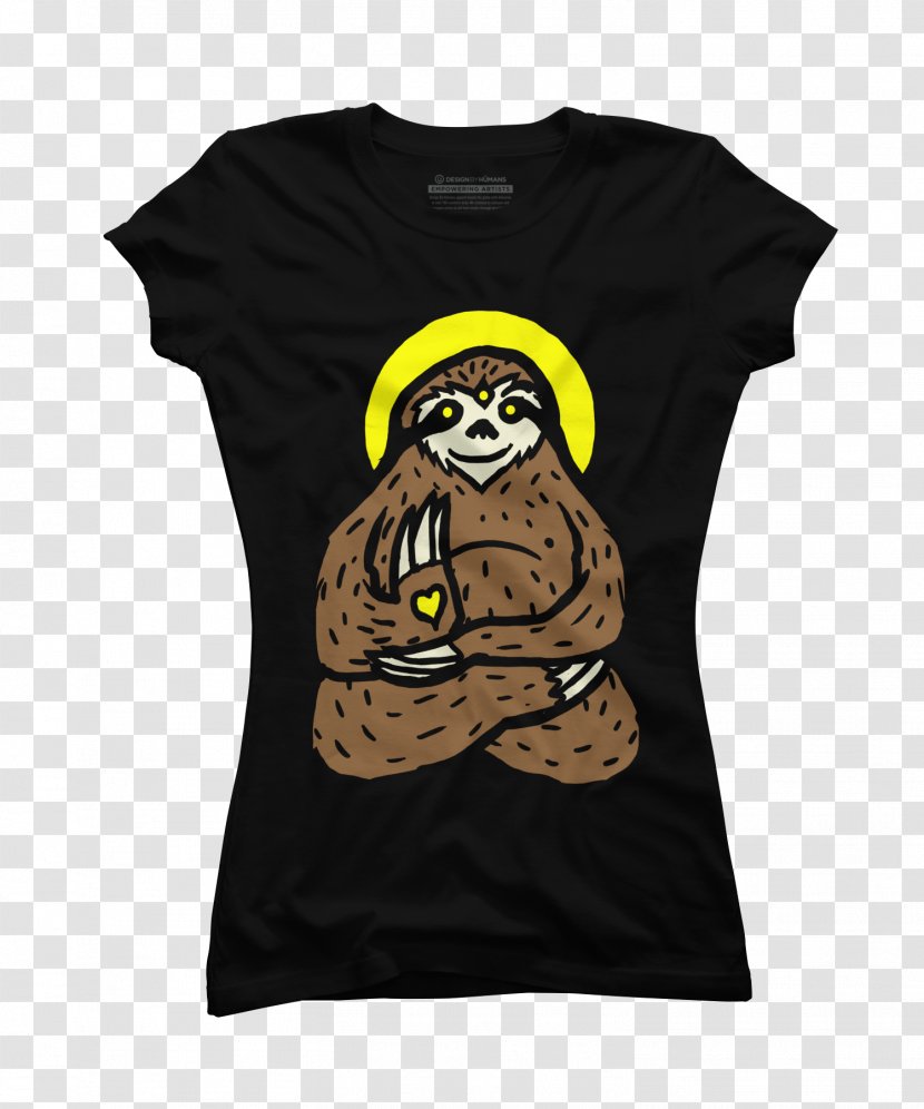 Printed T-shirt Hoodie Sleeve Clothing - Silhouette - Sloth Design Transparent PNG